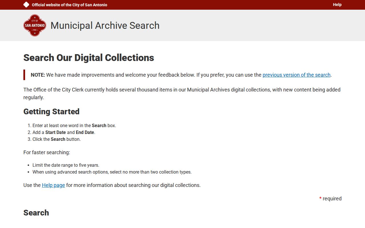 San Antonio city directory companion search in the City Archives database
