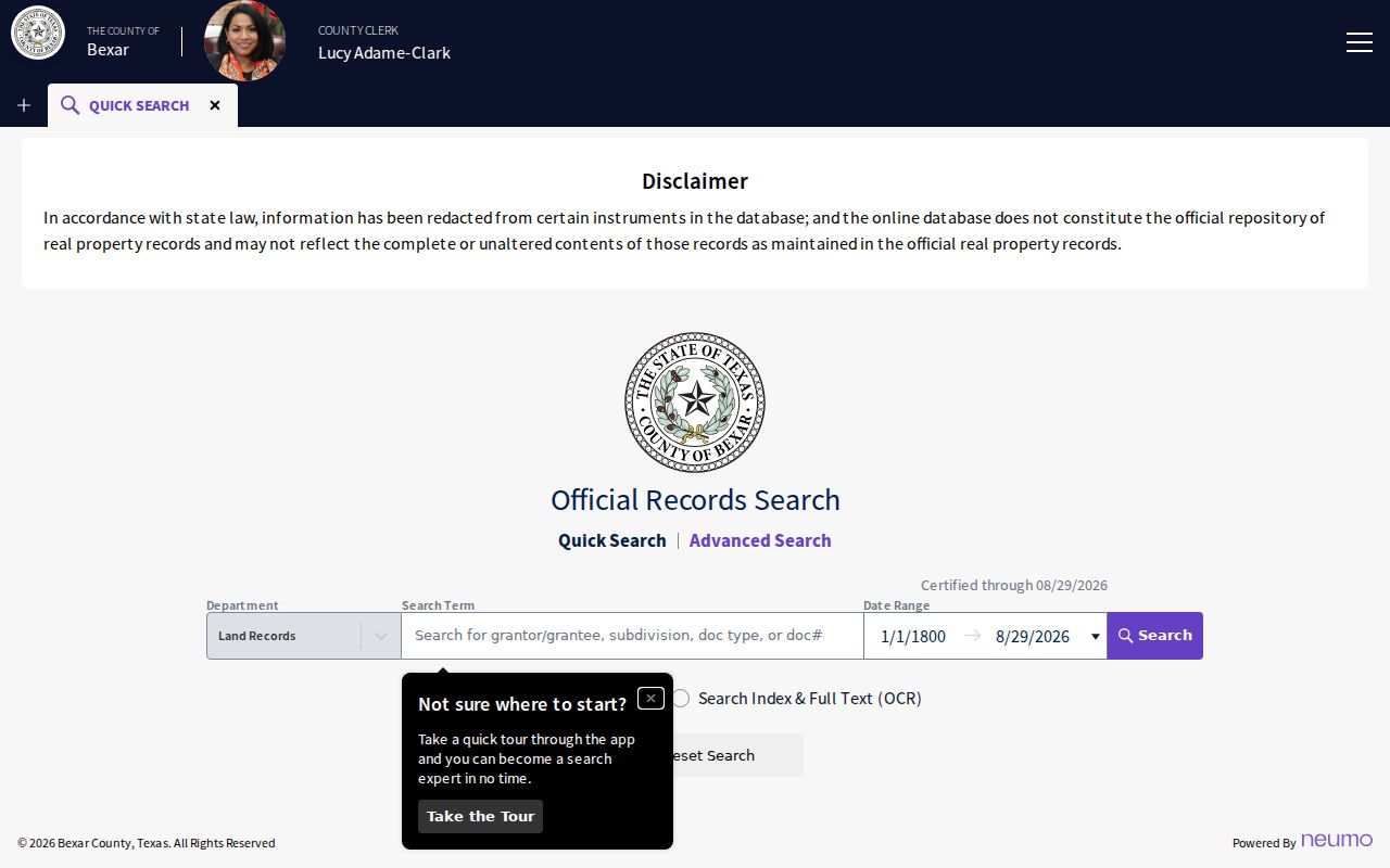 San Antonio residents directory Bexar official records quick search