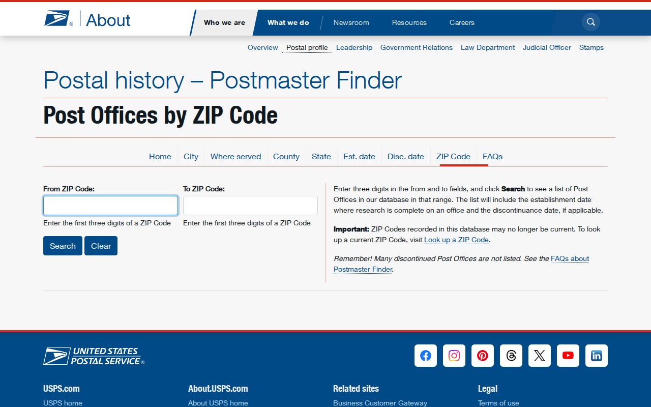 San Antonio ZIP code directory USPS postmaster-by-ZIP history search